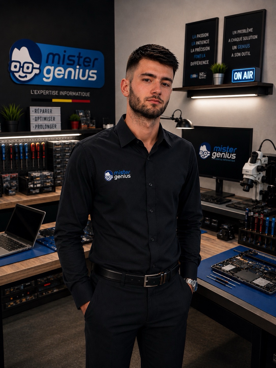 Maxence Hanssens, co-manager du magasin Mister Genius Wavre